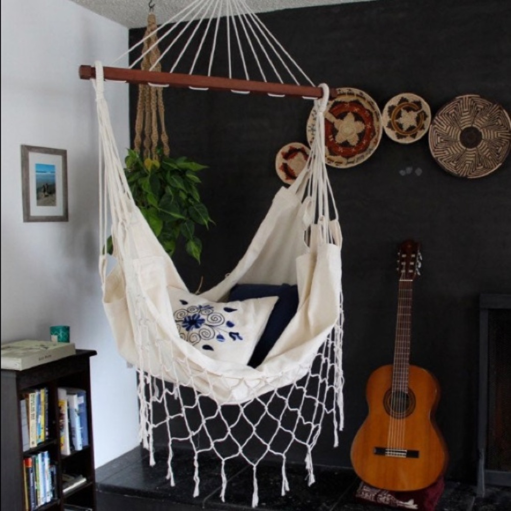 Cream ivory hanging chair accent chair